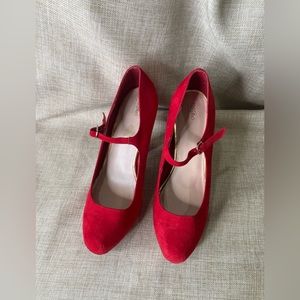 Women's "Mary Jane" Red pumps Size 10